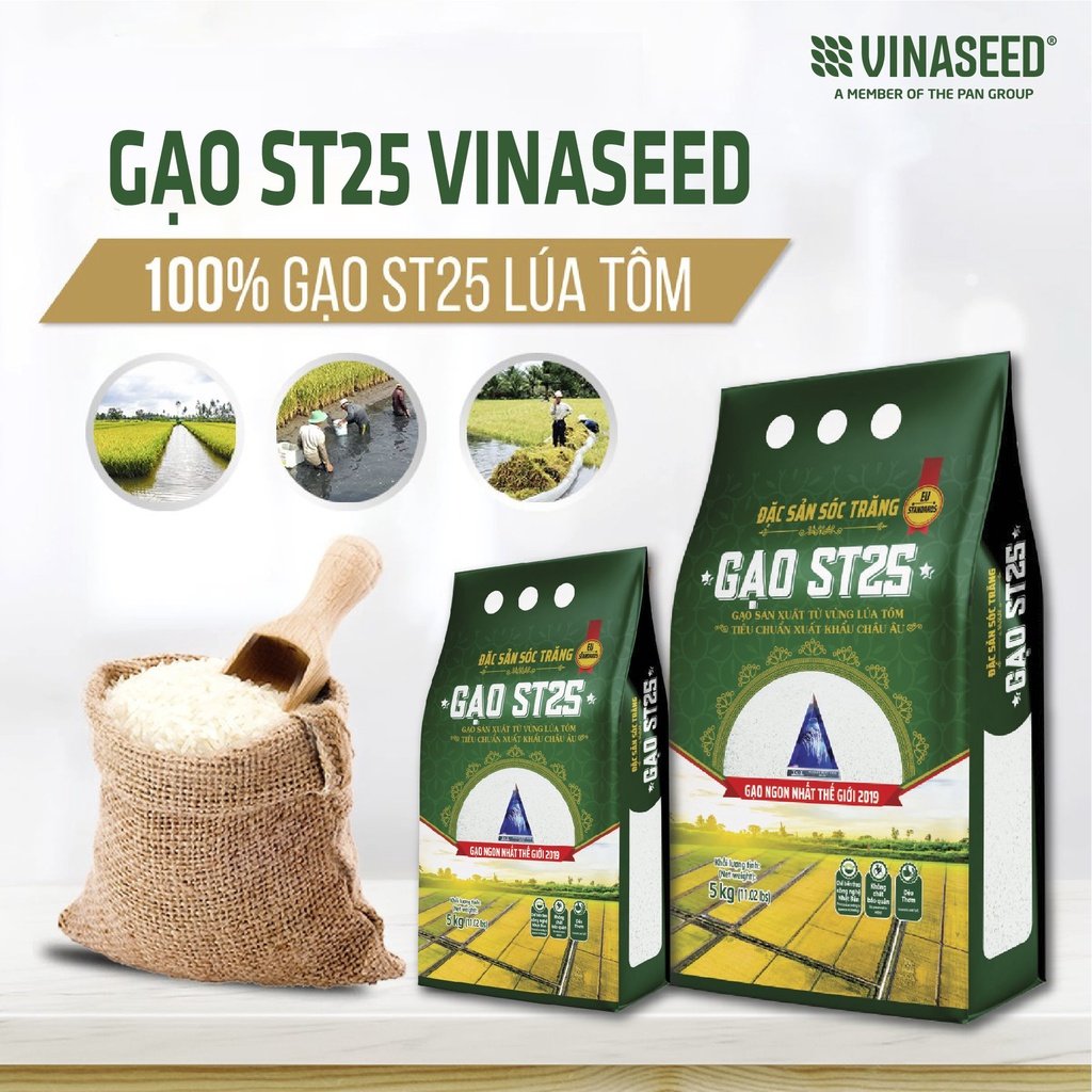 3 BAO GẠO 10KG ST25 HOẶC VJ